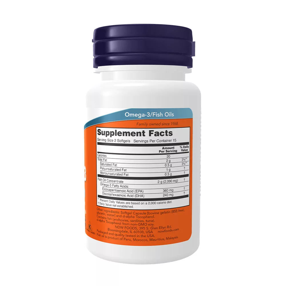 Now Foods Omega-3, Molecularly Distilled Softgels (30 Softgels)