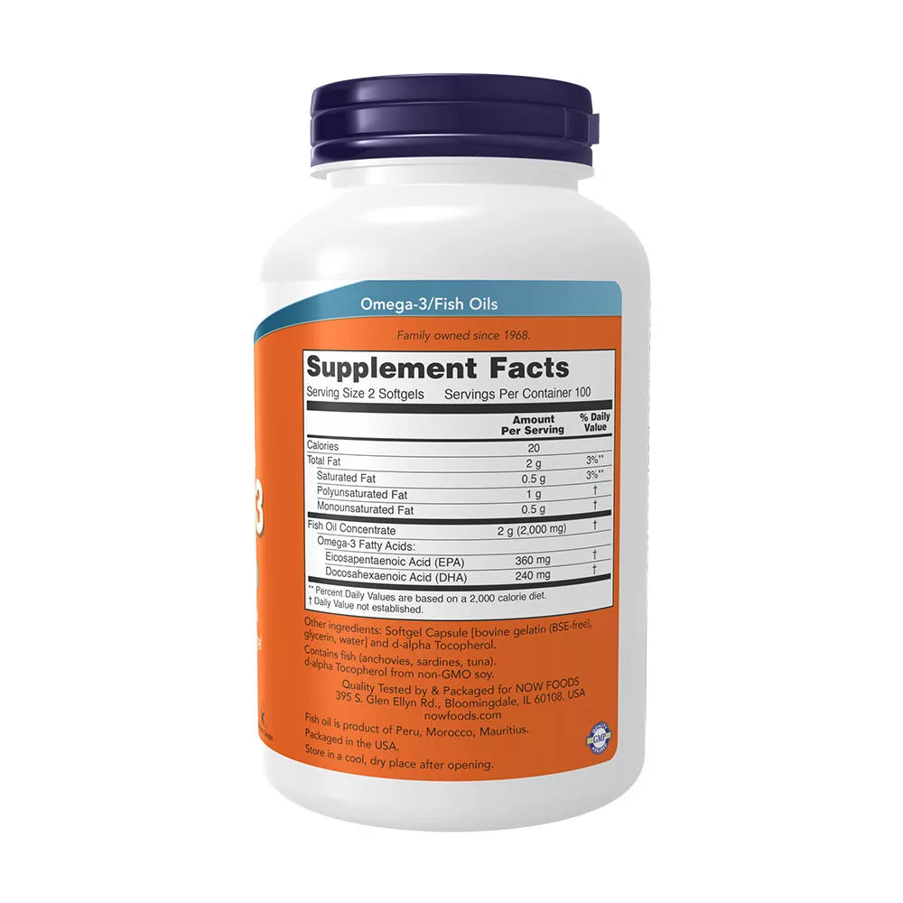 Now Foods Omega-3, Molecularly Distilled (200 Softgels)