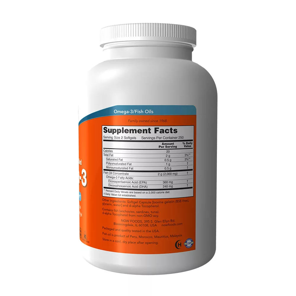 Now Foods Omega-3, Molecularly Distilled (500 Softgels)
