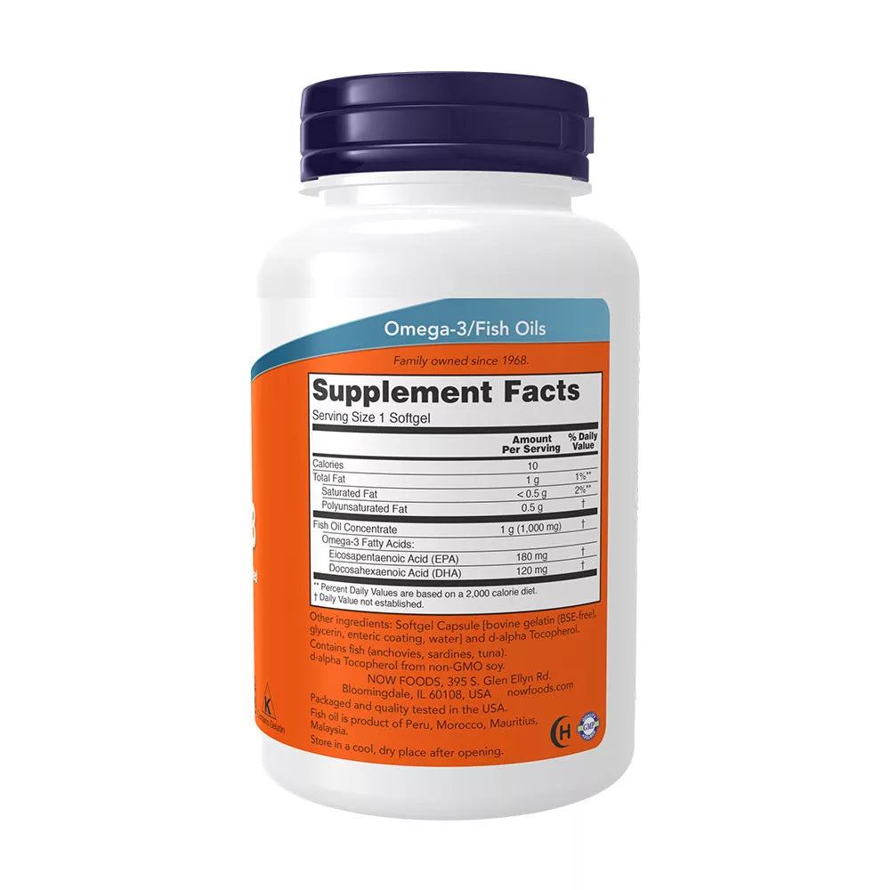 Now Foods Omega-3, Enteric Coated (90 Softgels)