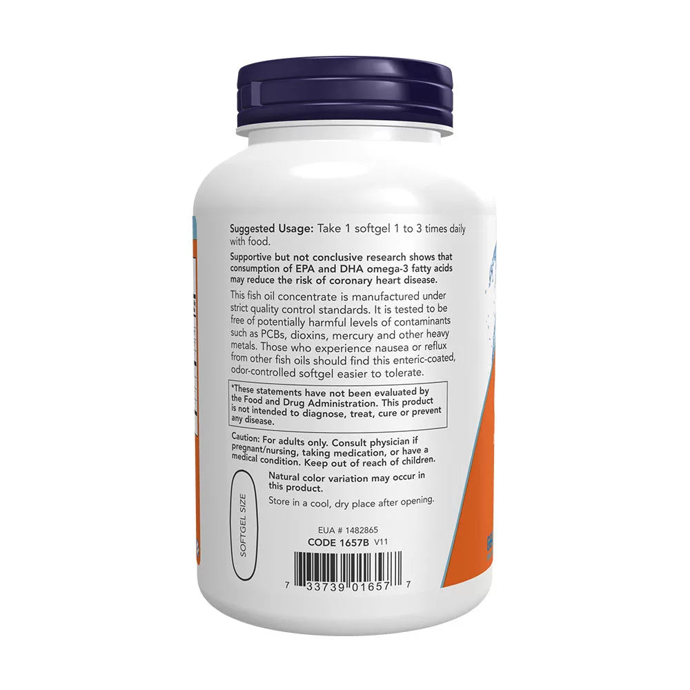 Now Foods Omega-3, Enteric Coated (180 Softgels)