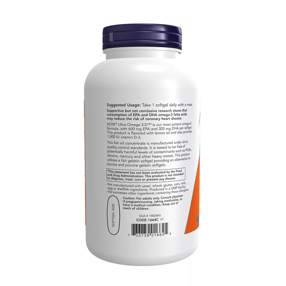 Now Foods Ultra Omega 3-D Softgels (180 Softgels)
