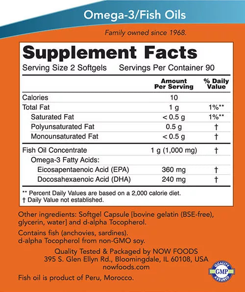Now Foods Omega-3 Mini Gels (180 Softgels)