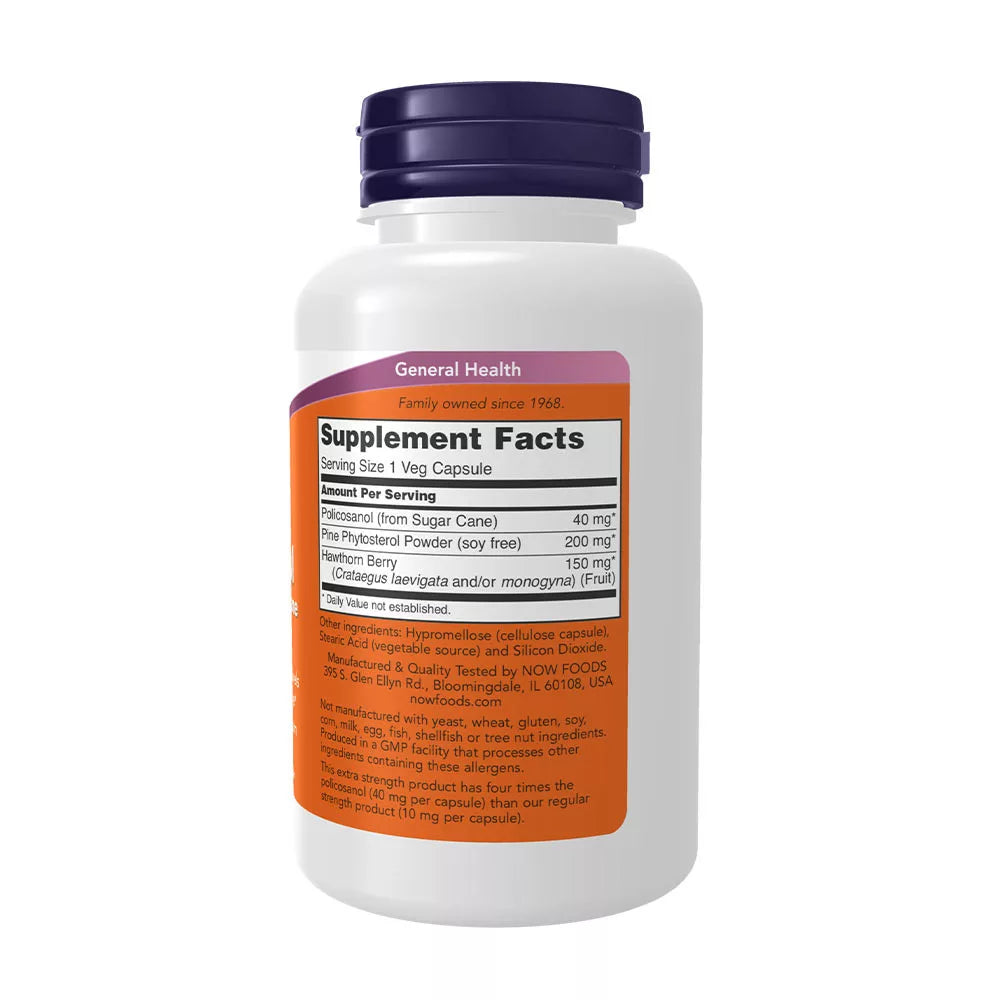 Now Foods Policosanol, Extra Strength 40 mg (90 Veg Capsules)