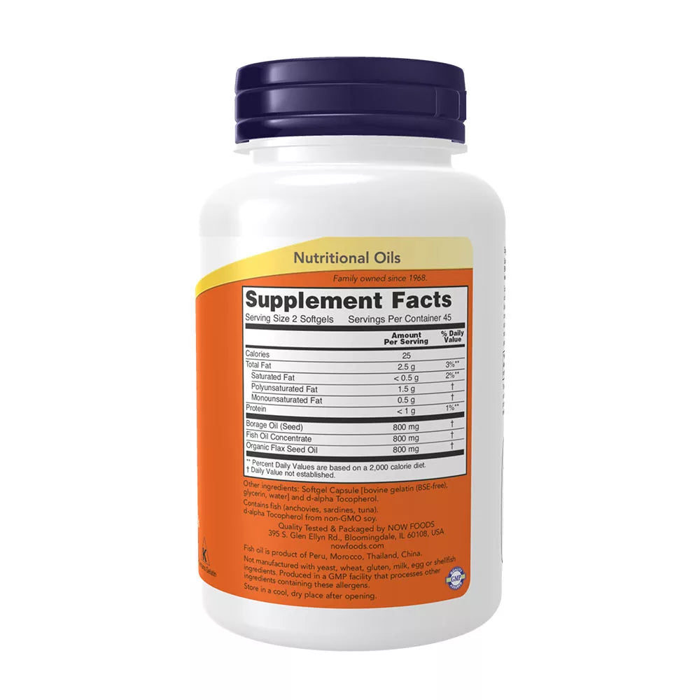 Now Foods Super Omega 3-6-9 1200 mg (90 Softgels)