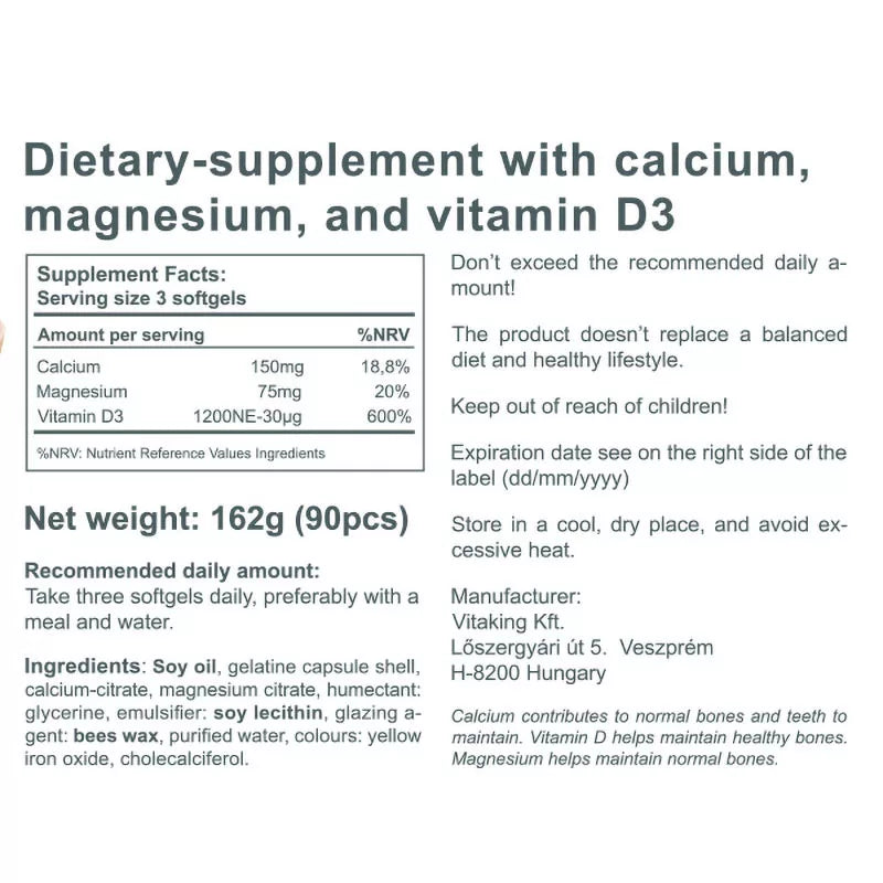 Vitaking CalMag Citrate +Vitamin D3 (90 Softgels)