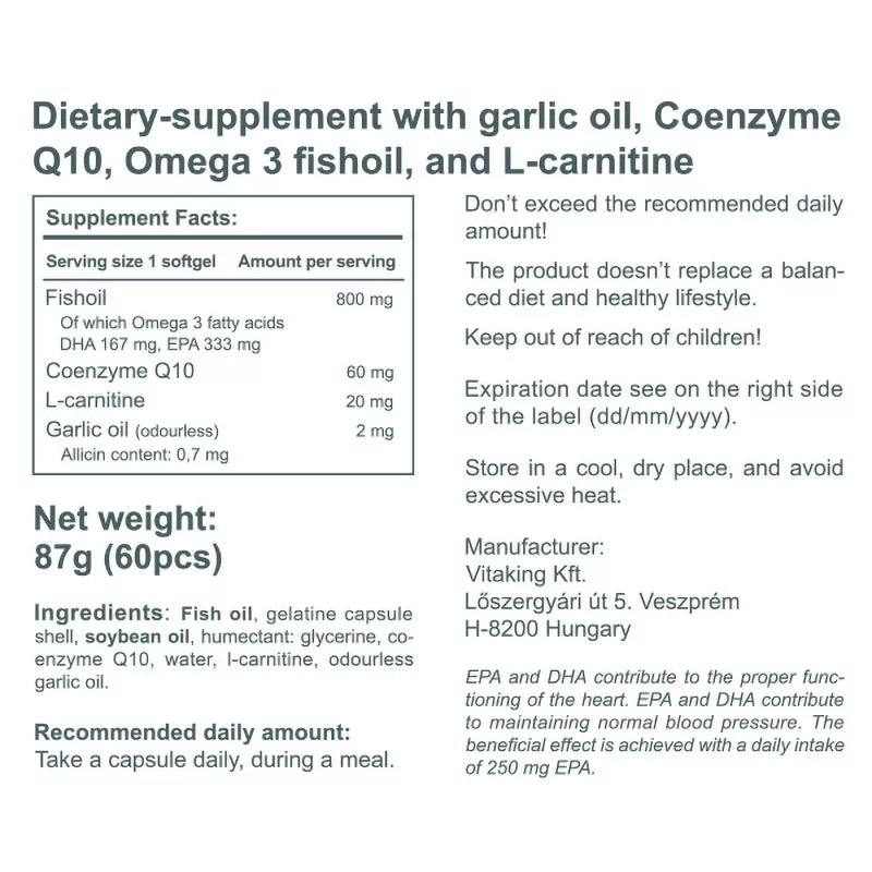 Vitaking Cardiolic® – Heart Support Formula (60 Softgels)