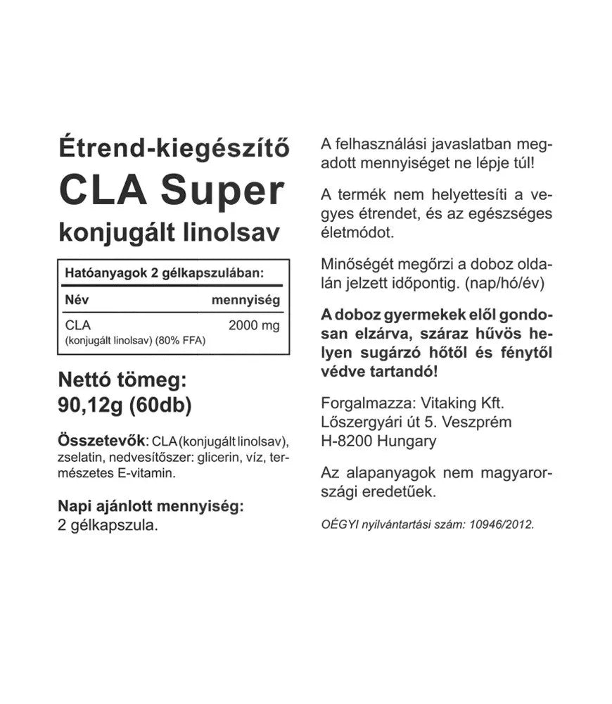Vitaking CLA Super 2000 mg (60 Softgels)