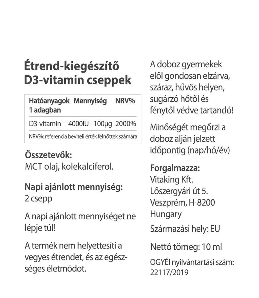 Vitaking Vitamin D3 Drops (10 ml)