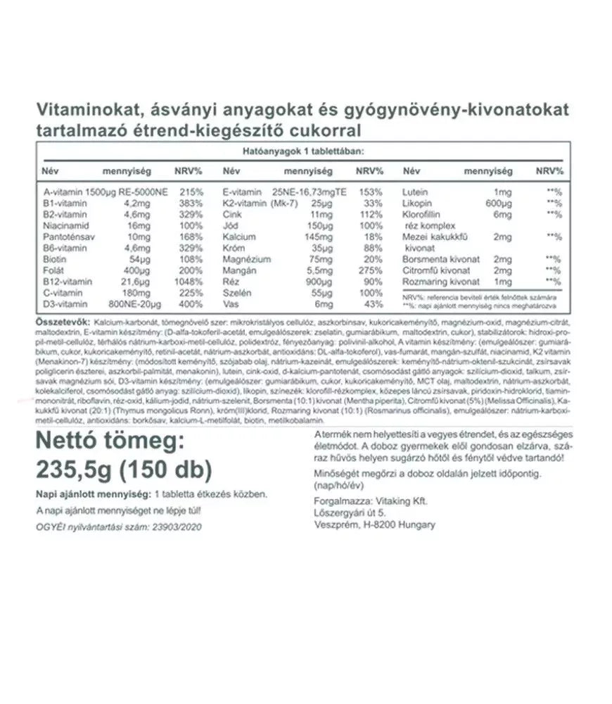Vitaking Daily One Multivitamin (150 Tablets)