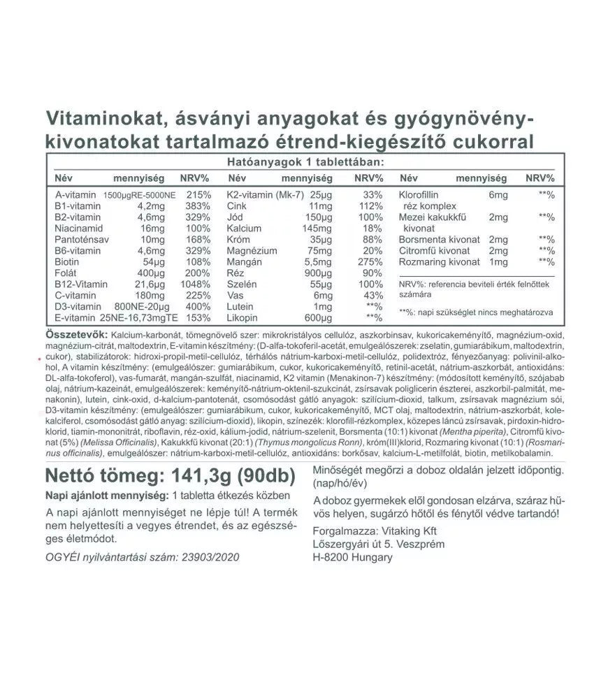 Vitaking Daily One Multivitamin (90 Tablets)