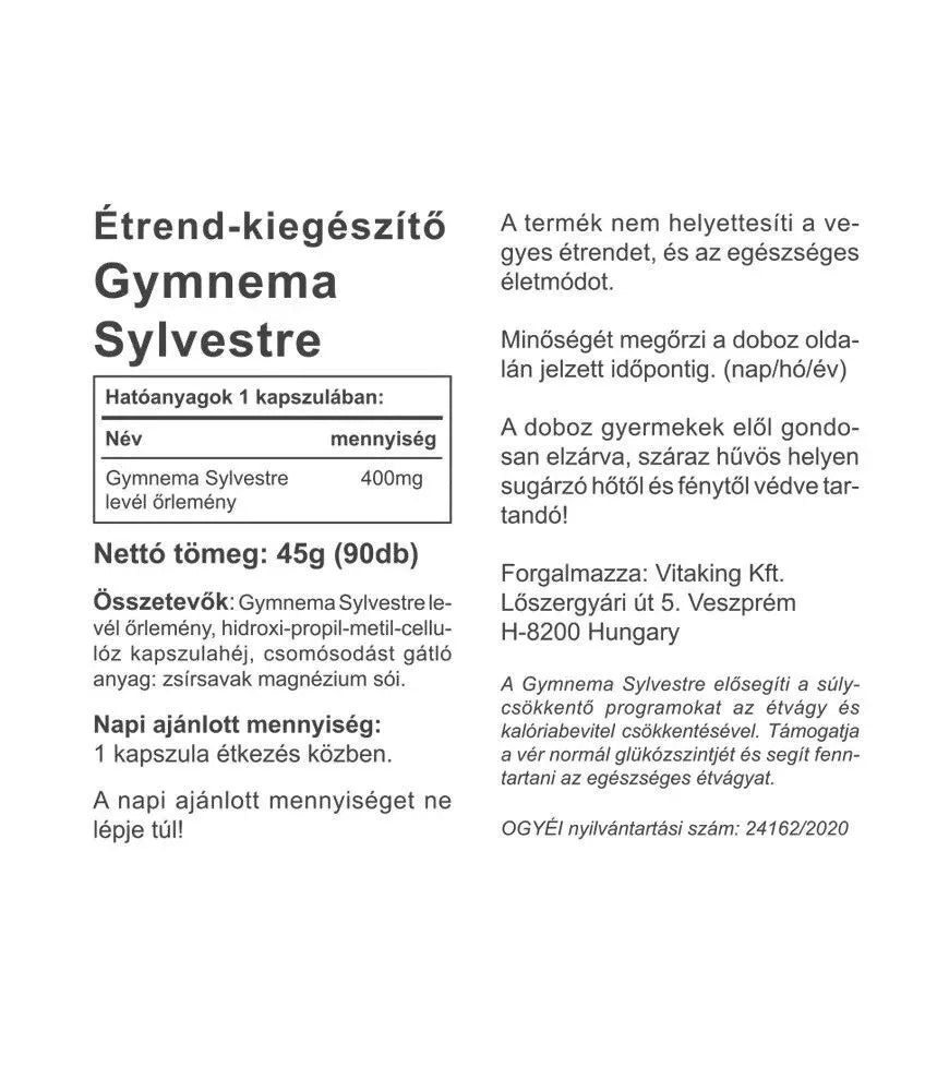 Vitaking Gymnema Sylvestre 400 mg (90 Capsules)