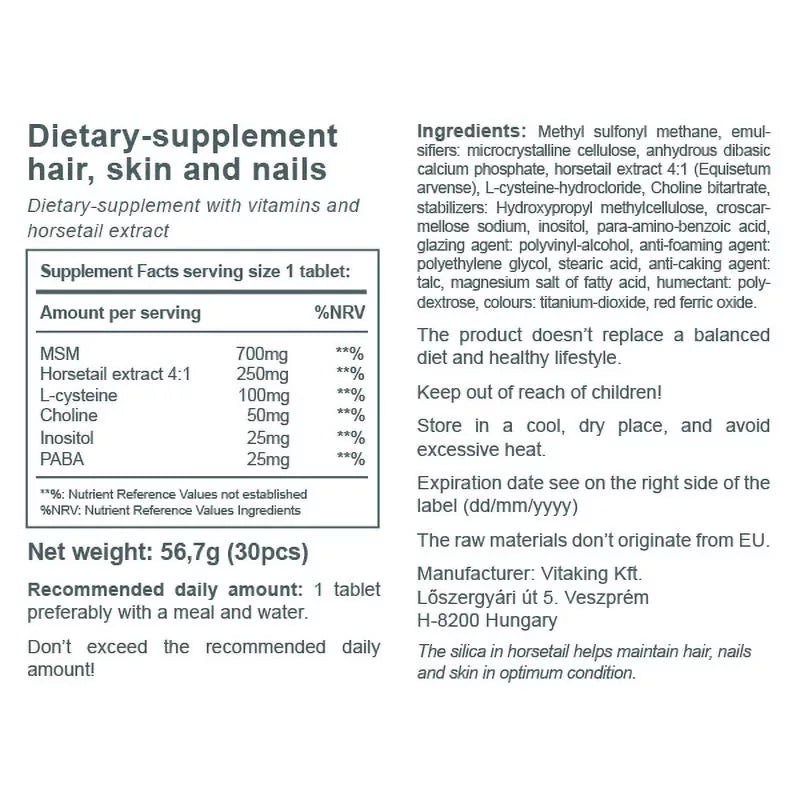 Vitaking Hair Skin & Nails Vitamin (30 Tablets)