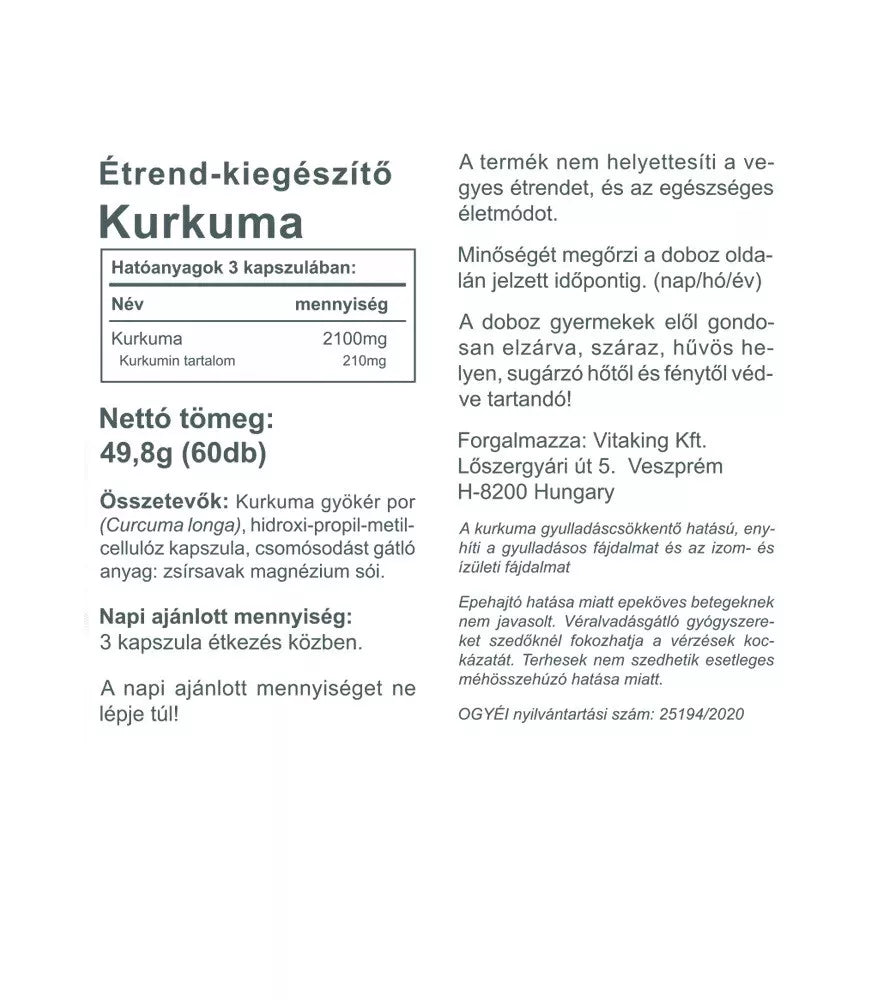 Vitaking Turmeric 700 mg (60 Capsules)