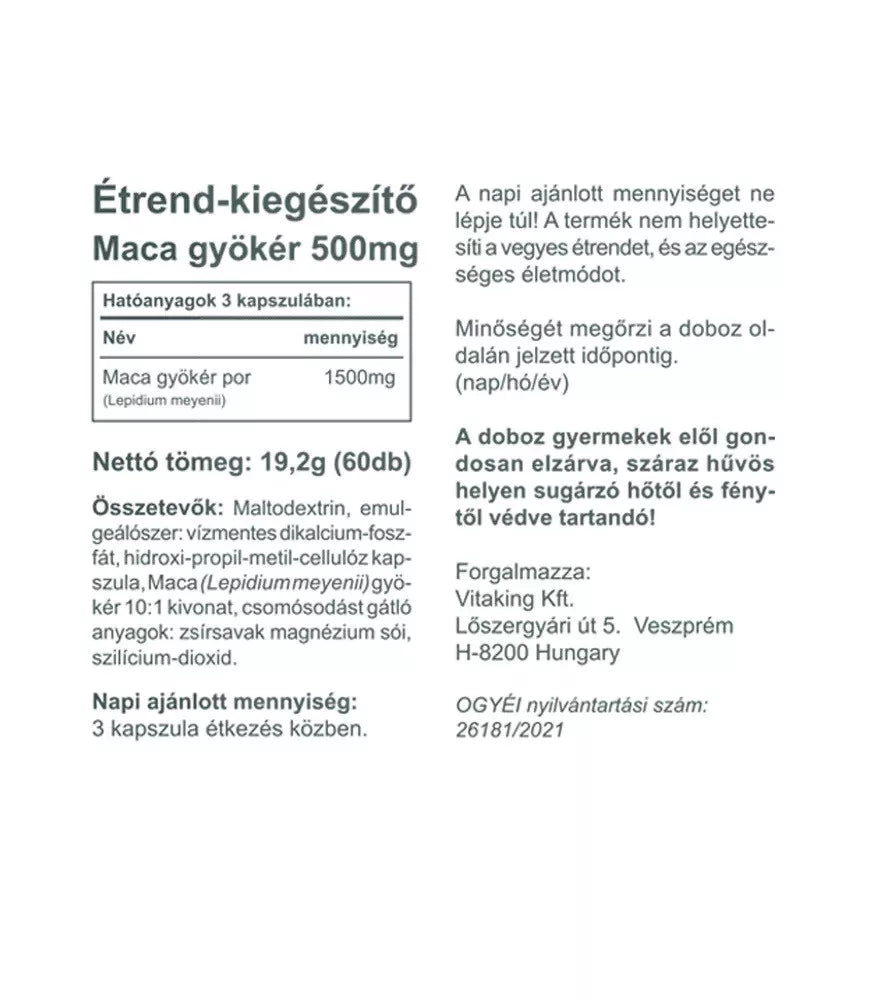 Vitaking Maca 500 mg (60 Capsules)