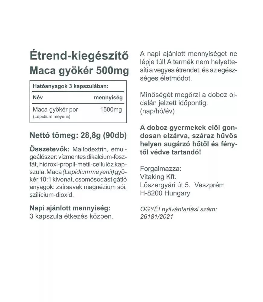 Vitaking Maca 500 mg (90 Capsules)