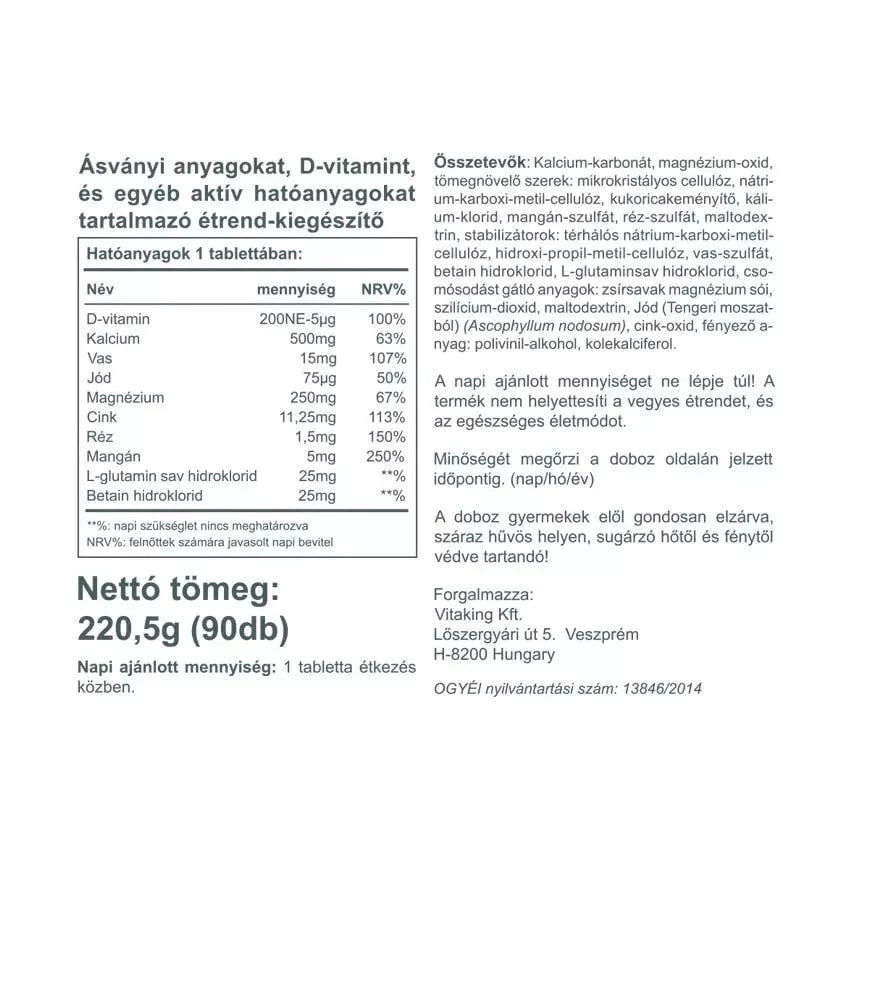 Vitaking Multi Mega Mineral + D3 (90 Tablets)
