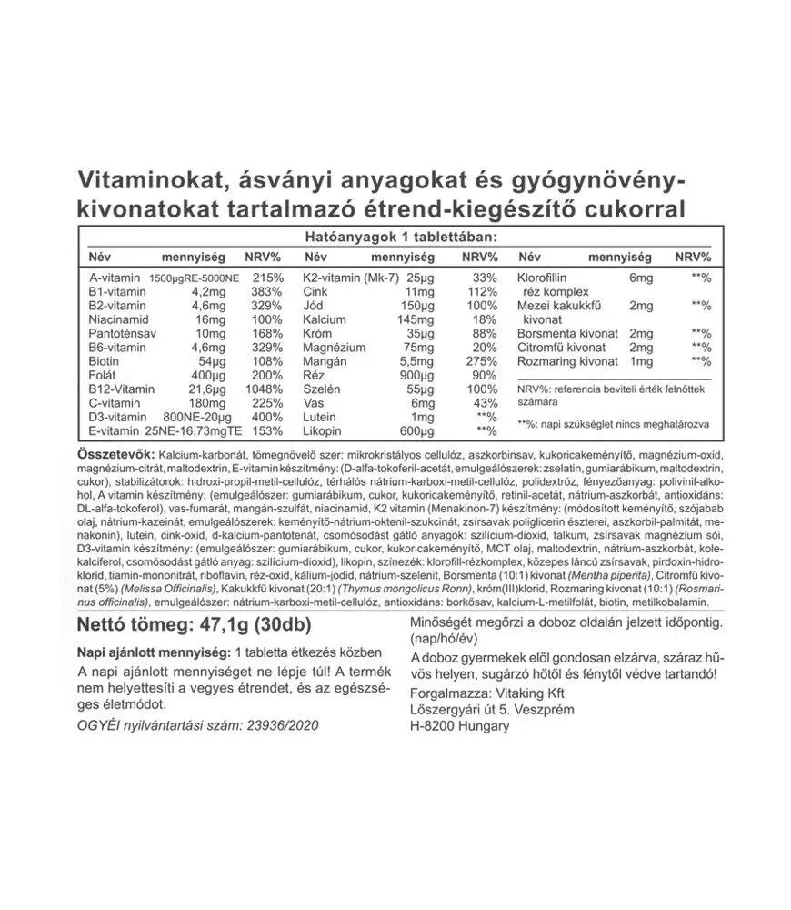 Vitaking Nicovit Multivitamin Complex (30 Tablets)