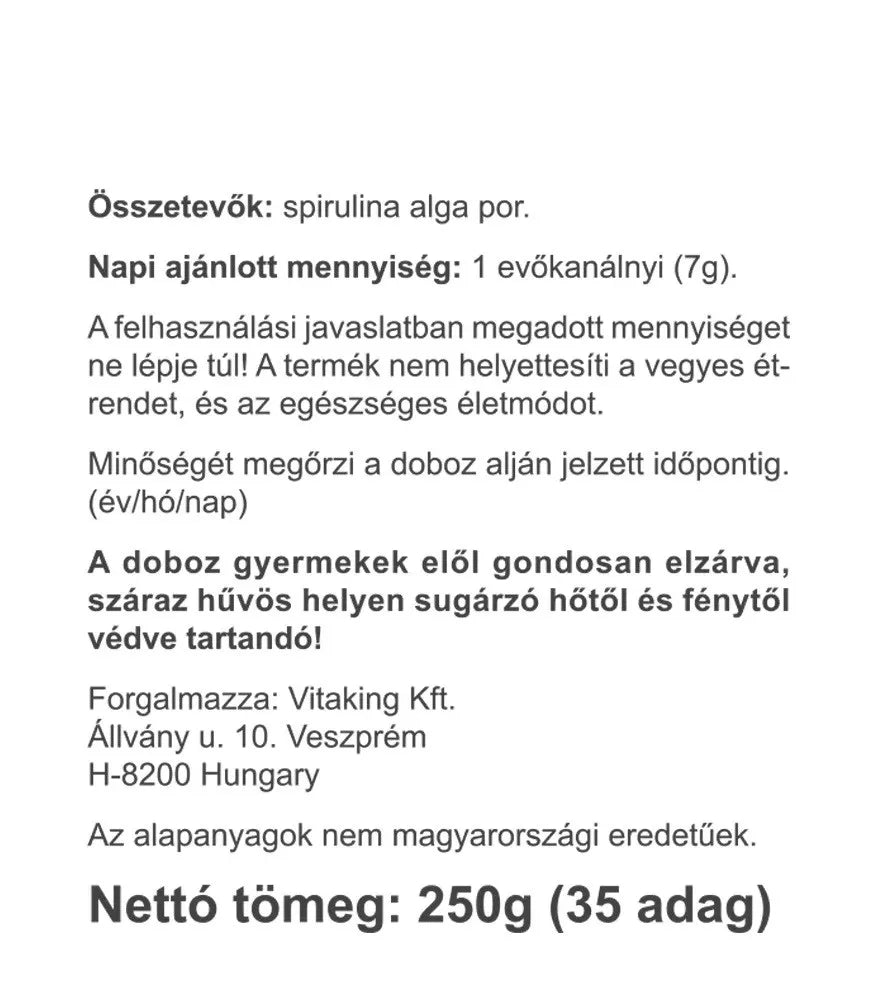 Vitaking Spirulina Algae Powder (250 g)