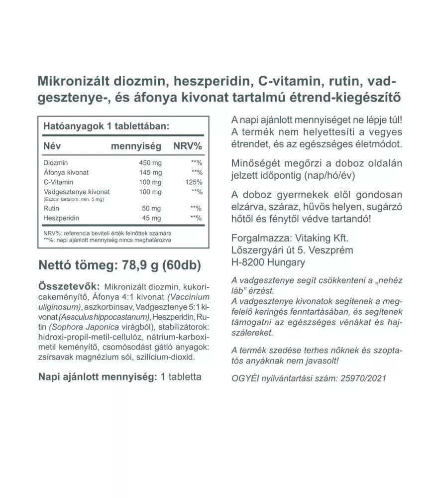 Vitaking Horse Chestnut Complex (60 Tablets)