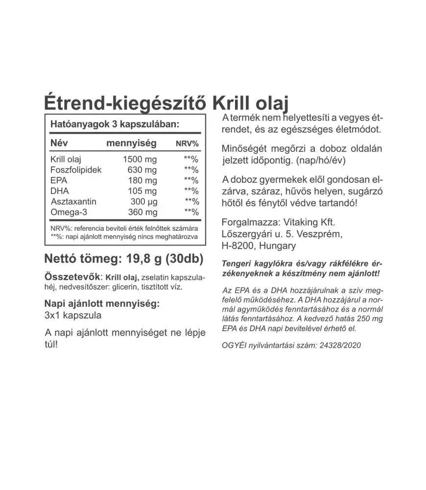 Vitaking Vitakrill oil 500 mg (30 Softgels)