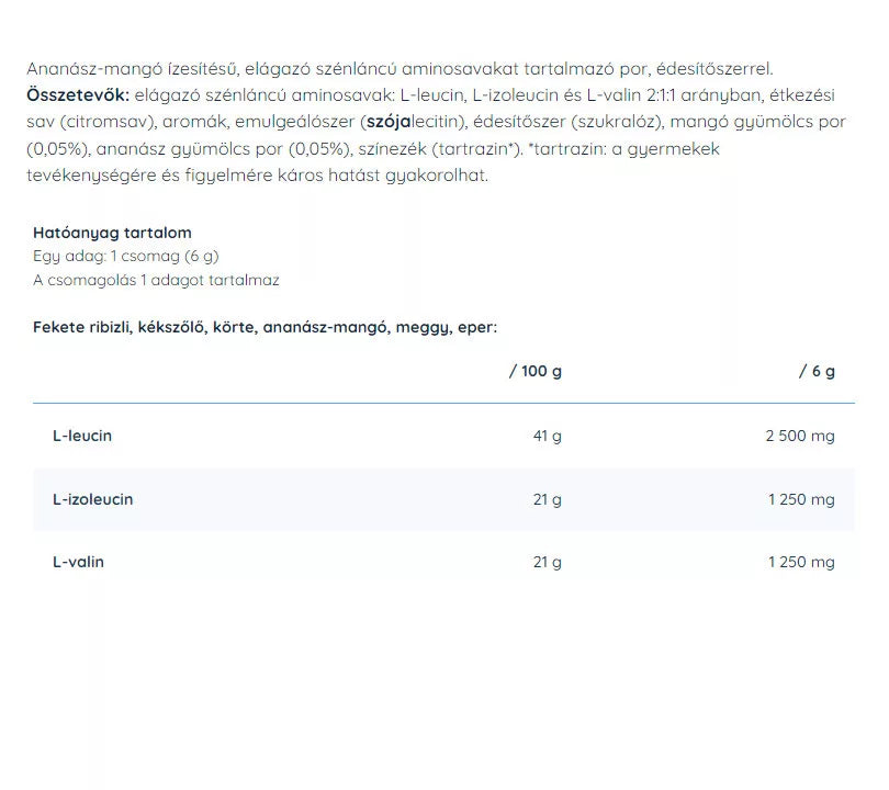 Nutriversum 2:1:1 BCAA Sugar Free Powder (6 g, Pineapple Mango)