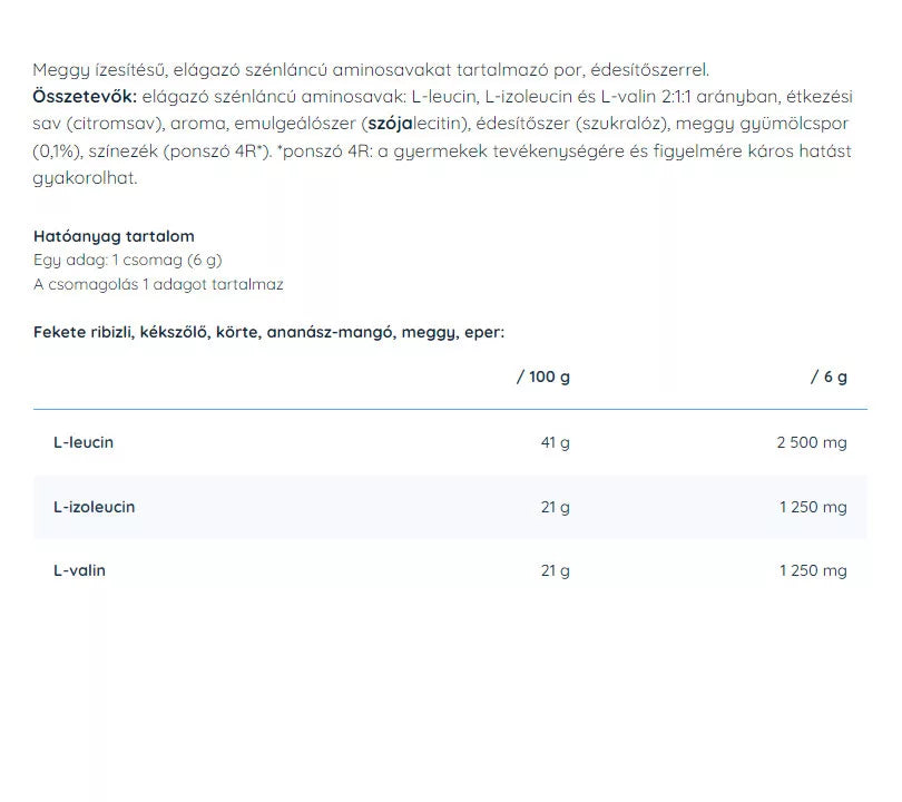 Nutriversum 2:1:1 BCAA Sugar Free Powder (6 g, Sour Cherry)