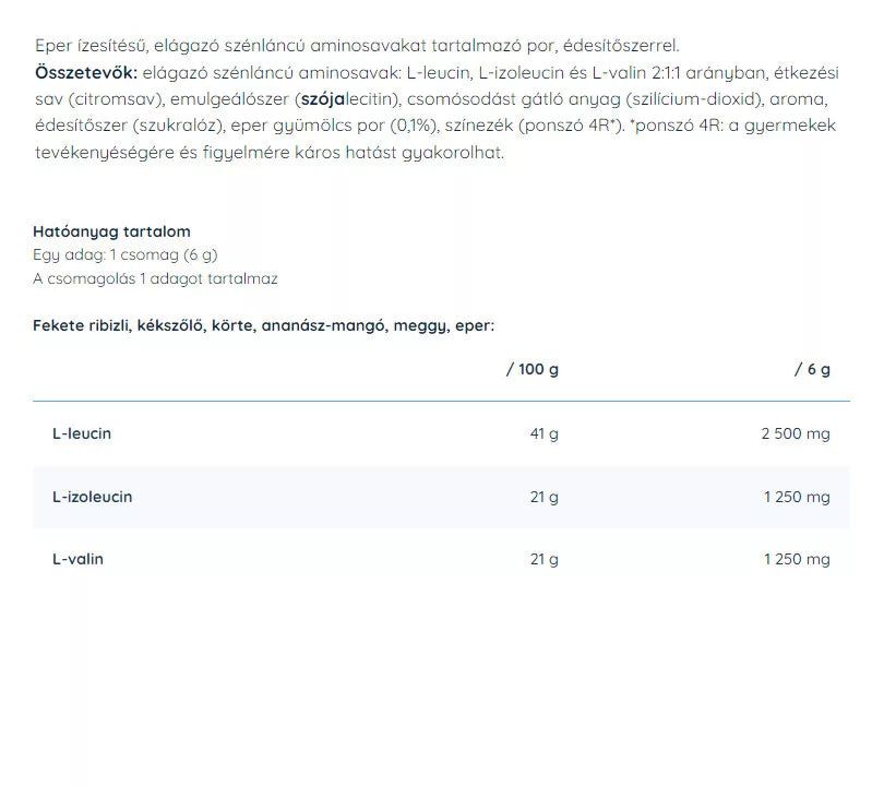 Nutriversum 2:1:1 BCAA Sugar Free Powder (6 g, Strawberry)