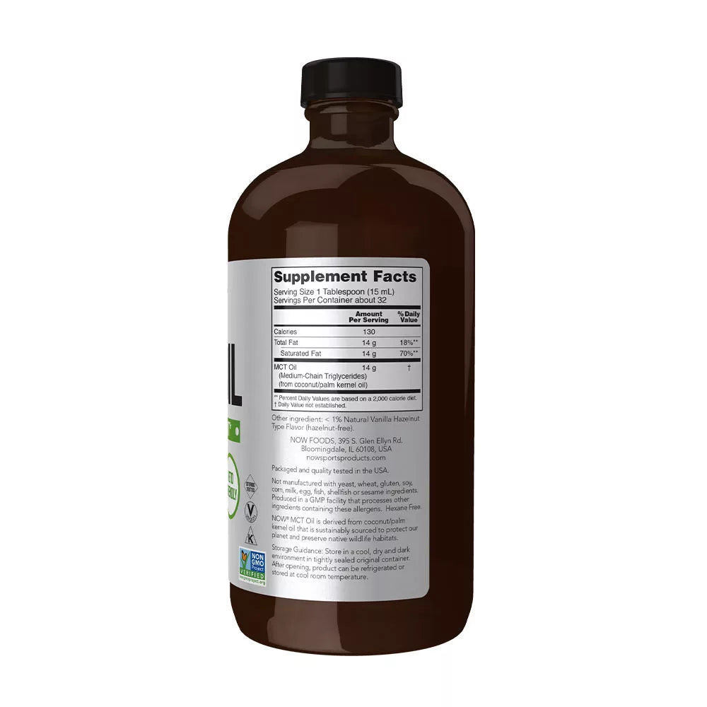 Now Foods MCT Oil (473 ml, Vanilla Hazelnut)