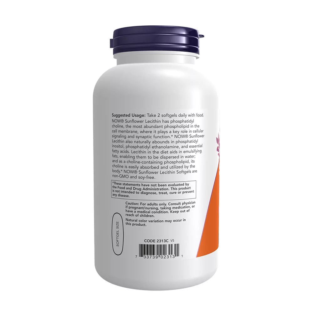 Now Foods Sunflower Lecithin 1200MG (200 Softgels)