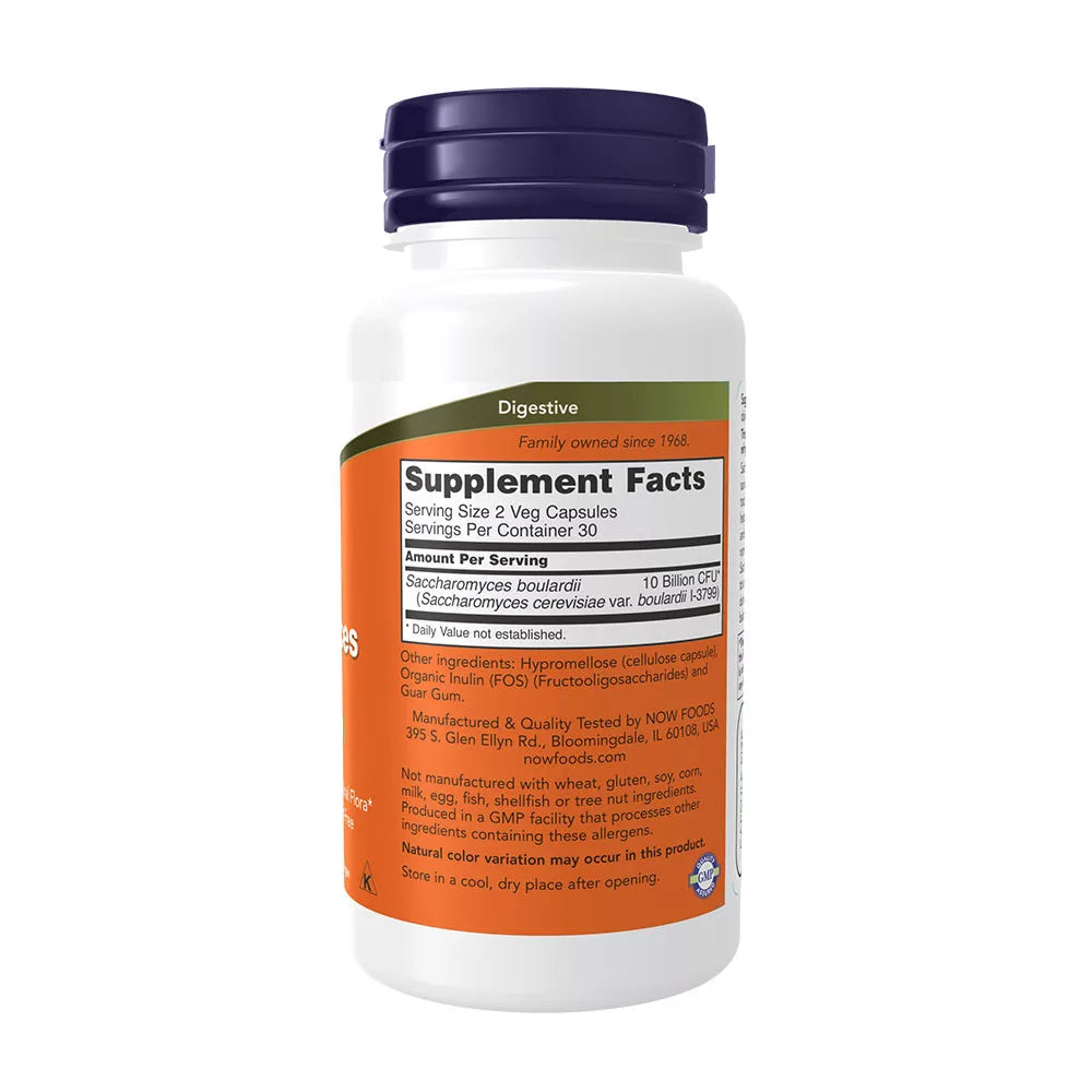 Now Foods Saccharomyces Boulardii (60 Veg Capsules)