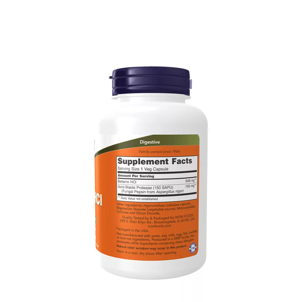 Now Foods Betaine HCl 648 mg (120 Veg Capsules)