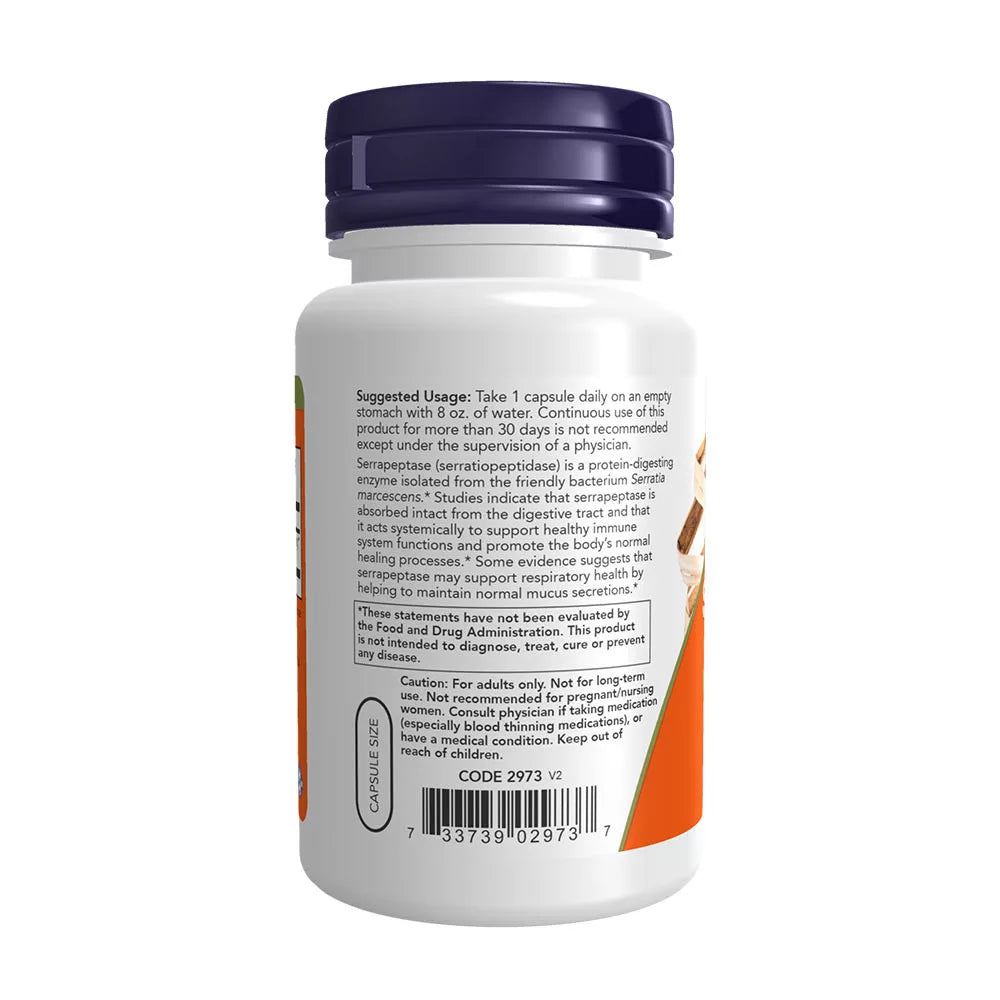 Now Foods Serrapeptase 60,000 SU (60 Veg Capsules)