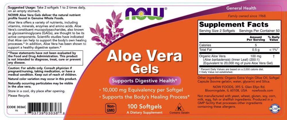 Now Foods Aloe Vera 10,000 (100 Softgels)