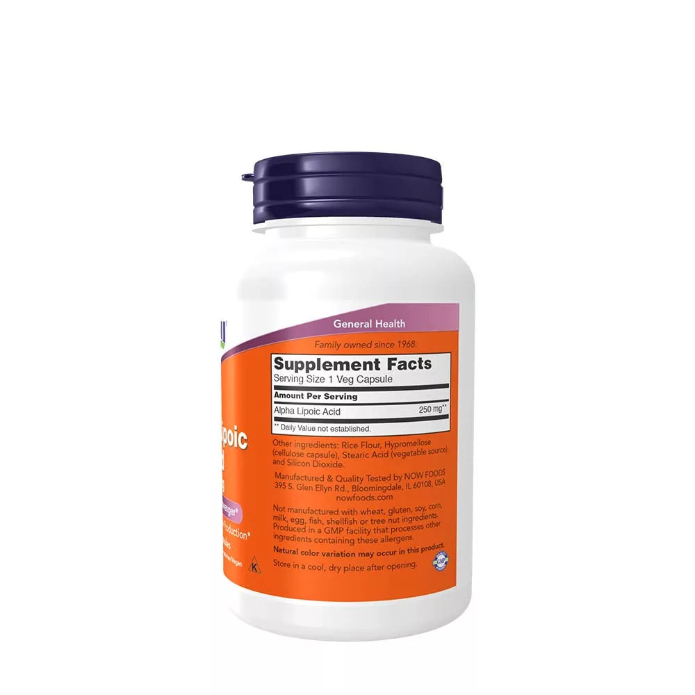 Now Foods Alpha Lipoic Acid 250 mg (120 Veg Capsules)