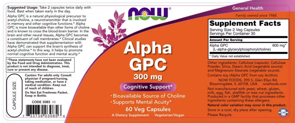 Now Foods Alpha Gpc 300 MG (60 Veg Capsules)