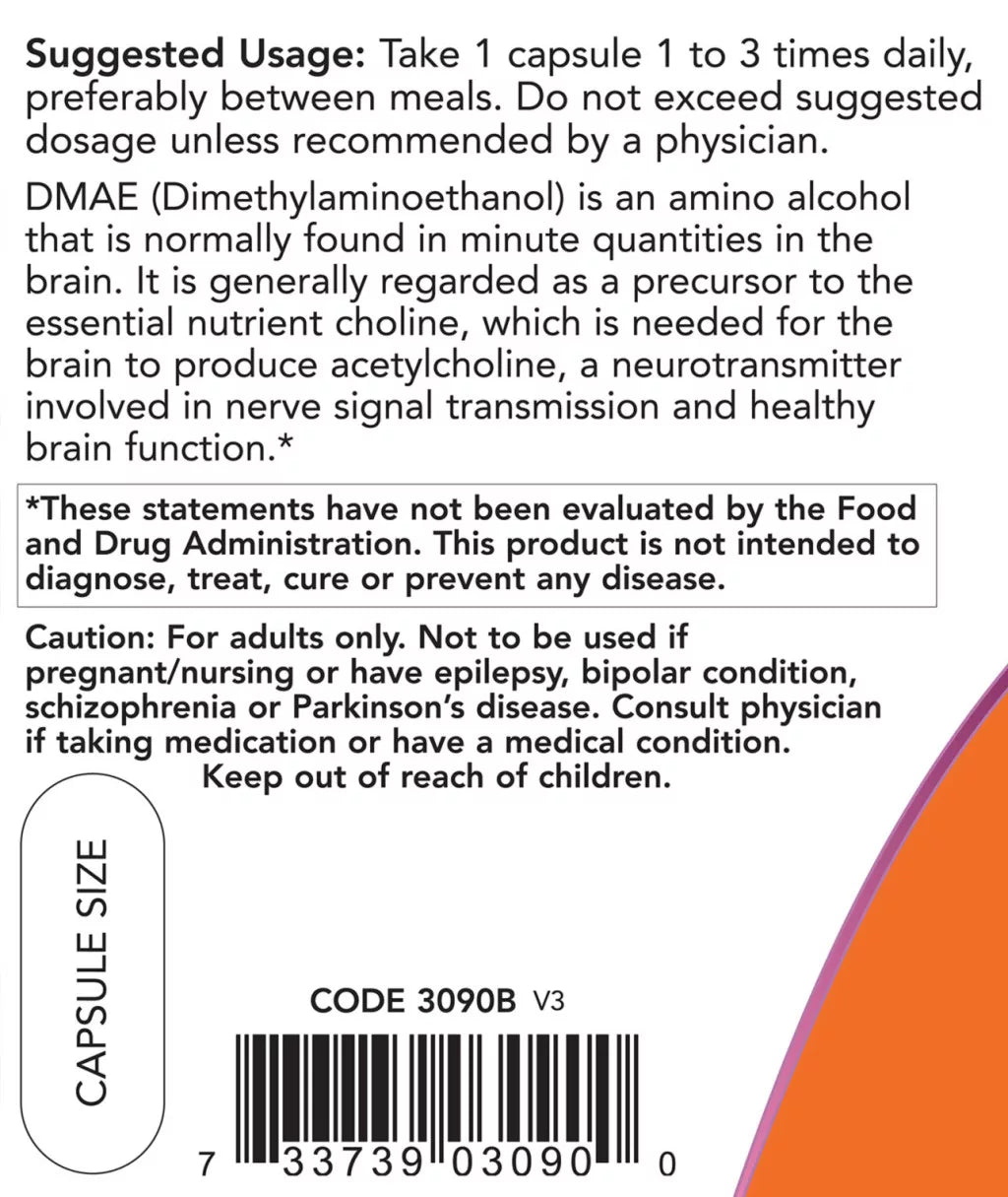 Now Foods DMAE 250 mg (100 Veg Capsules)