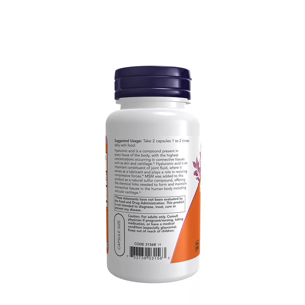 Now Foods Hyaluronic Acid with MSM (60 Veg Capsules)