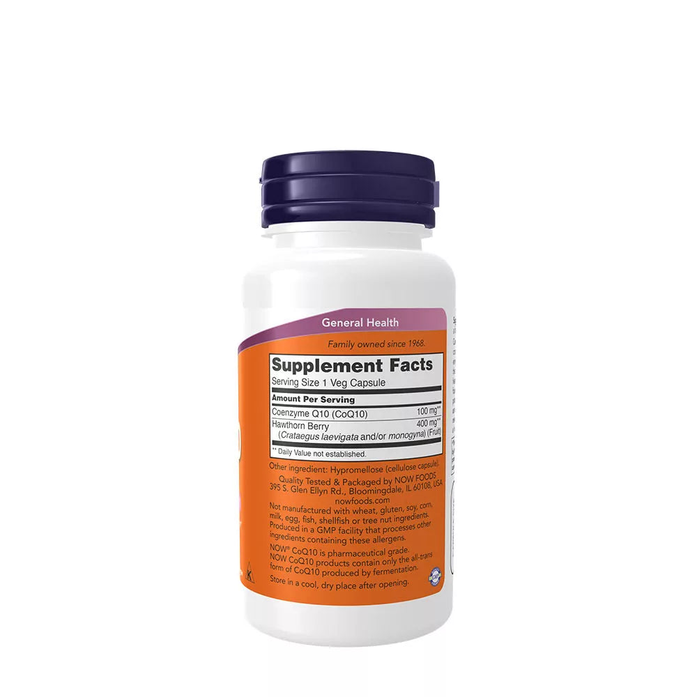 Now Foods CoQ10 100 mg with Hawthorn Berry Vegetarian (90 Veg Capsules)
