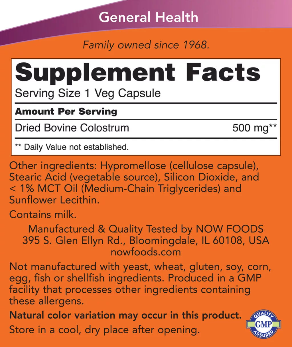 Now Foods Colostrum 500 mg (120 Veg Capsules)