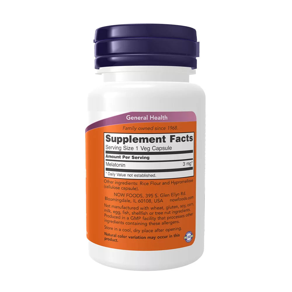 Now Foods Melatonin 3 mg (60 Capsules)