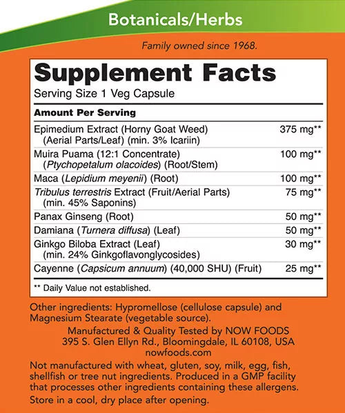 Now Foods Men's Virility Power Capsules (120 Veg Capsules)
