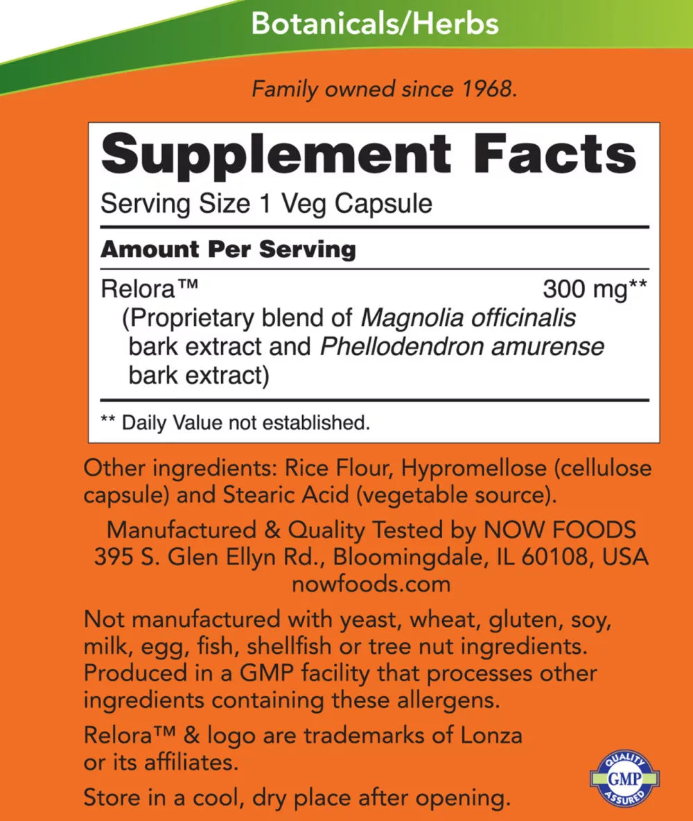 Now Foods Relora® 300 mg (60 Veg Capsules)