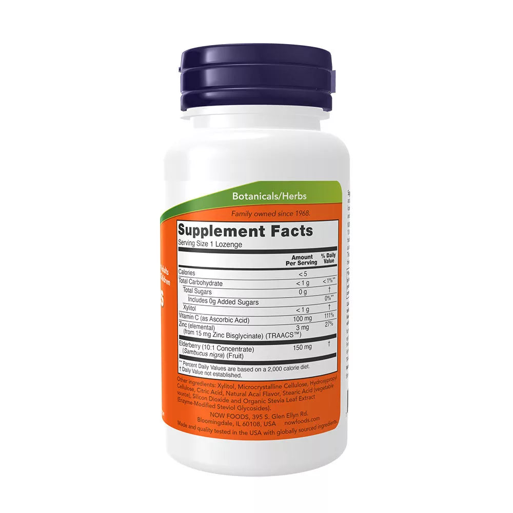 Now Foods Sambucus Zinc-C (60 Lozenges)