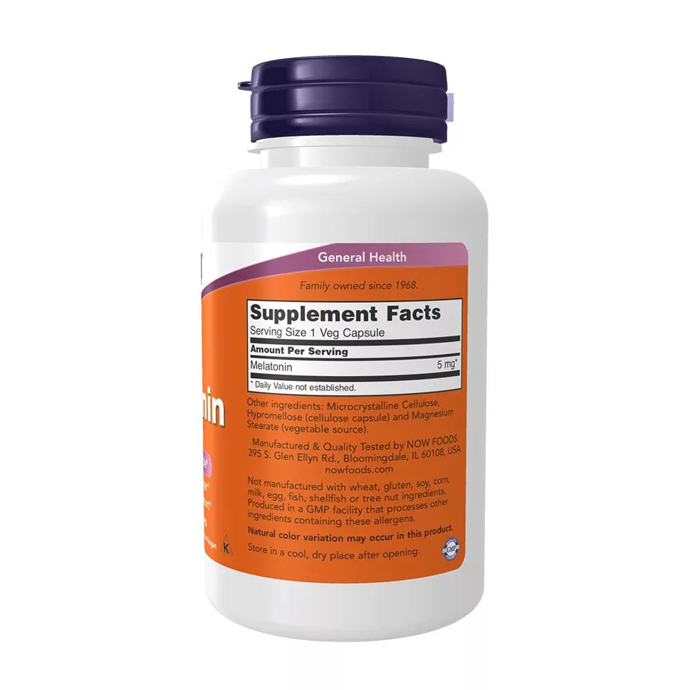 Now Foods Melatonin 5 mg (180 Veg Capsules)