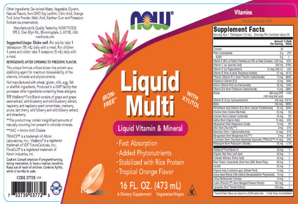 Now Foods Liquid Multi (473 ml, Tropical Orange)