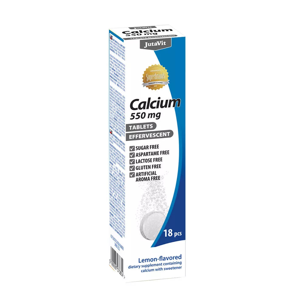 JutaVit Calcium 550 mg effervescent tablet (18 Effervescent Tablets, Lemon)