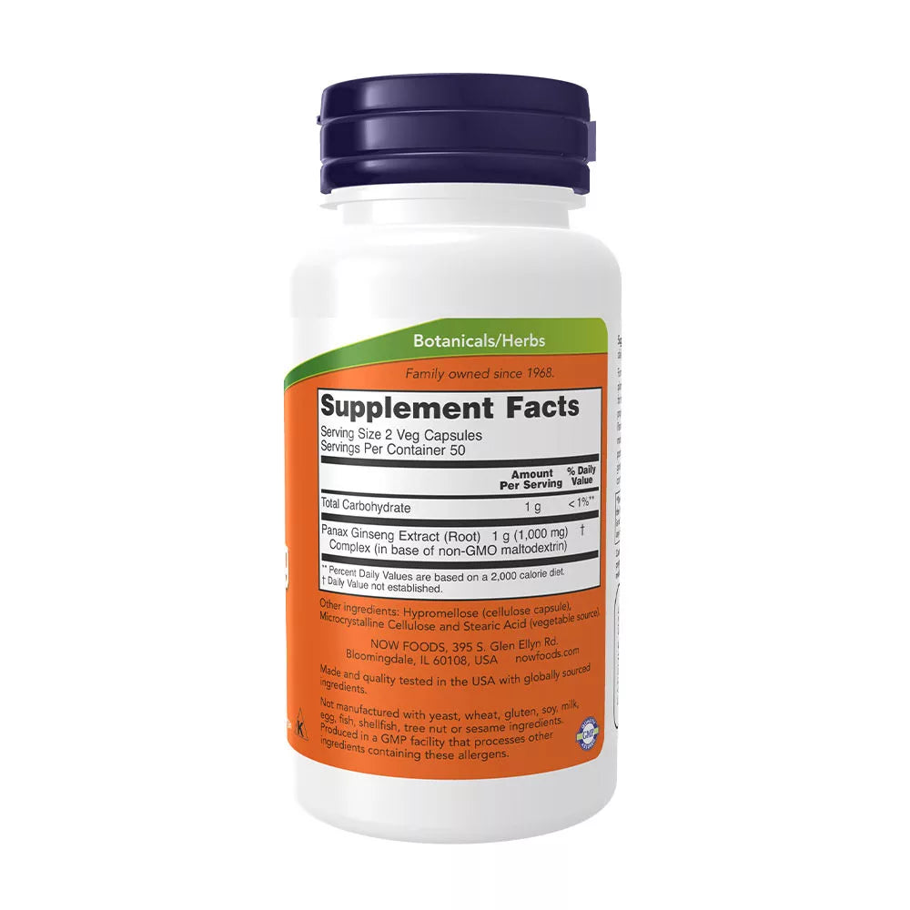Now Foods Panax Ginseng 500 mg (100 Capsules)