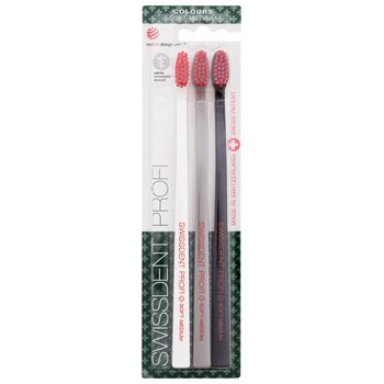 Colours Soft-Medium (2 + 1 FREE Black + White + Grey) - Set toothbrushes
