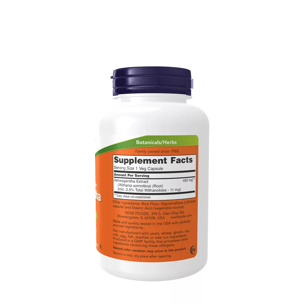 Now Foods Ashwagandha 450 mg (180 Veg Capsules)